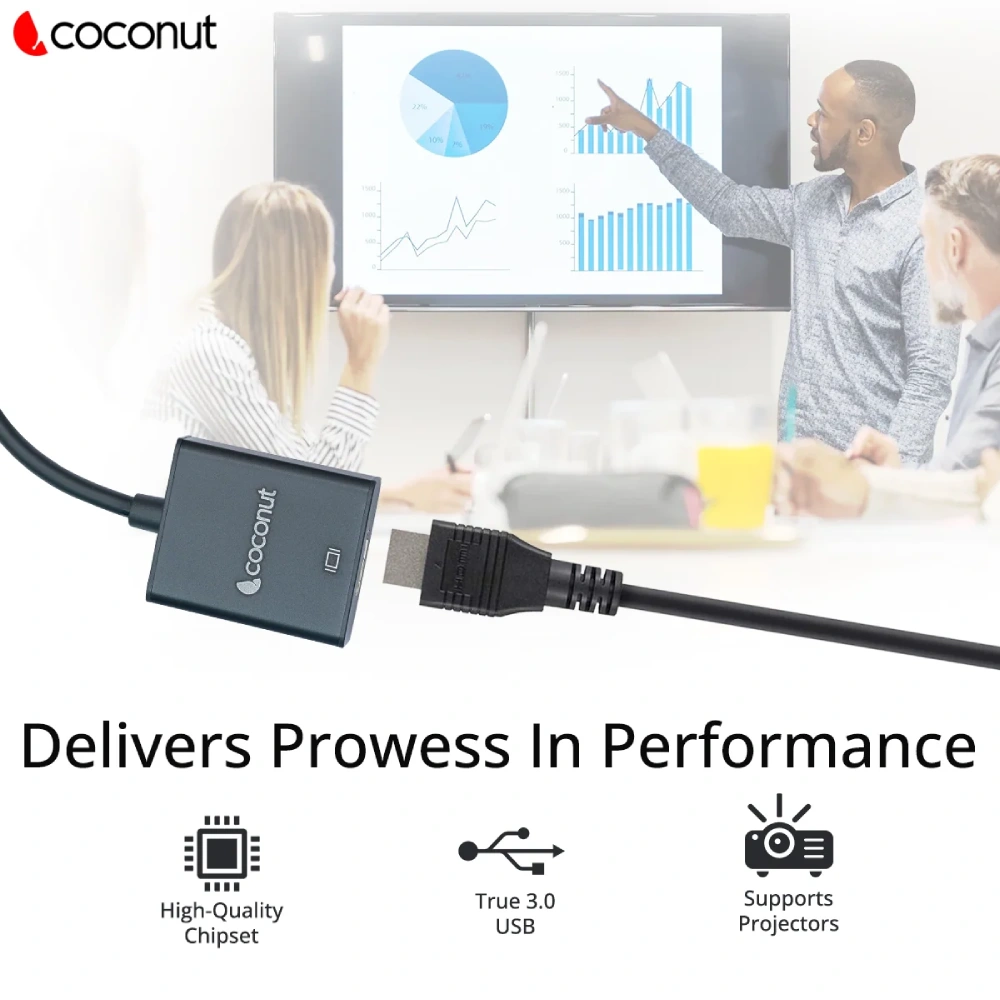 Coconut USB 3.0 To HDMI Converter (Male to Female) view 2